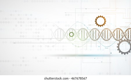 dna and medical and technology background. futuristic molecule structure presentation. for business solution