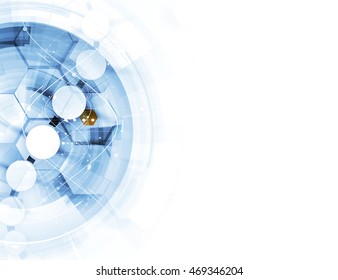 Dna And Medical And Technology Background. Futuristic Molecule Structure Presentation. For Business Solution