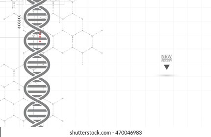 dna and medical and technology background. futuristic molecule structure presentation. for business solution