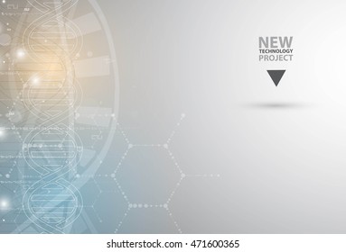 dna and medical and technology background. futuristic molecule structure presentation. for business solution