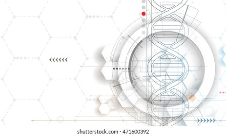 dna and medical and technology background. futuristic molecule structure presentation. for business solution