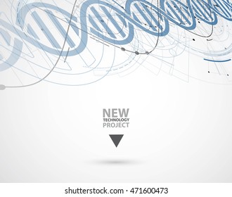 dna and medical and technology background. futuristic molecule structure presentation. for business solution