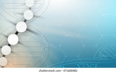 dna and medical and technology background. futuristic molecule structure presentation. for business solution