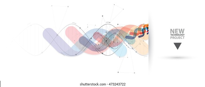 dna and medical and technology background. futuristic molecule structure presentation. for business solution