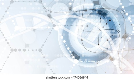 dna and medical and technology background. futuristic molecule structure presentation. for business solution