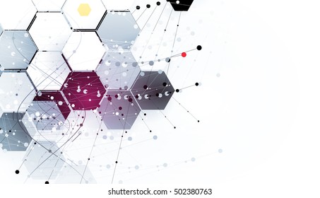 dna and medical and technology background. futuristic molecule structure presentation. for business solution