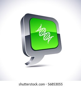 DNA metallic 3d vibrant balloon icon.