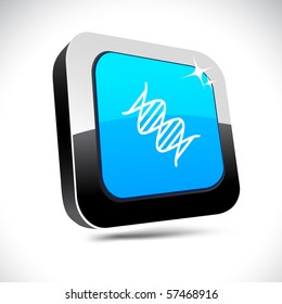 DNA metallic 3d vibrant square icon.