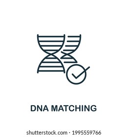 Icono de Dna Metching de la colección de autenticación. Elemento de línea simple Símbolo de adn Metching para plantillas, diseño web e infografías
