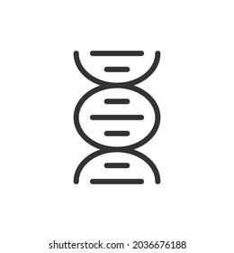 Icono de línea mínima de ADN. Diseño de símbolo de trazo web. Signo de ADN aislado en un fondo blanco. Icono de línea Premium.
