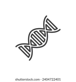 DNA model line icon. linear style sign for mobile concept and web design. dna helix outline vector icon. Symbol, logo illustration. Vector graphics