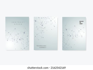 DNA modern shapes wellness treatment life. Vector cover design template. Scientific gene cell illustration. Molecules illustration. Atom structure background