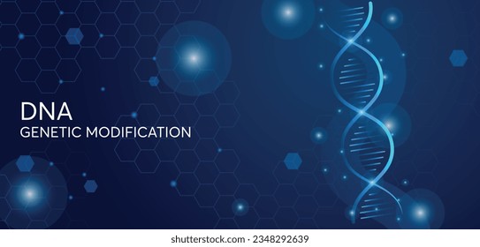 DNA-Änderungsbanner, wissenschaftlicher technologischer Hintergrund, technologische Textur, DNA-Genetik-Code.