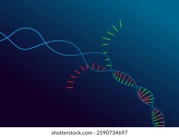 DNA modification called CRISPR CAS9 illustration with colorful design