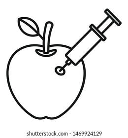 Dna modify apple icon. Outline dna modify apple vector icon for web design isolated on white background