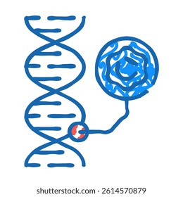 dna molecular structure doodle icon sketch vector. dna molecular structure sign. isolated symbol illustration