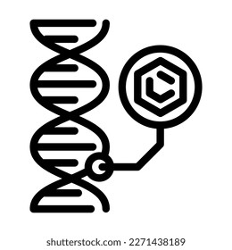 dna molekulare Struktur Linie Symbol Vektorgrafik. dna molekulare Strukturzeichen. isoliertes Kontursymbol