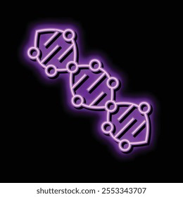 dna molecular structure neon light sign vector. dna molecular structure illustration