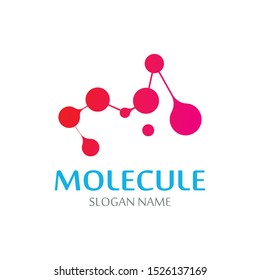 DNA Molecule atom logo abstract technology design vector