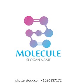 DNA Molecule atom logo abstract technology design vector