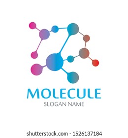 DNA Molecule atom logo abstract technology design vector