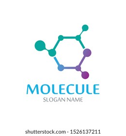 DNA Molecule atom logo abstract technology design vector