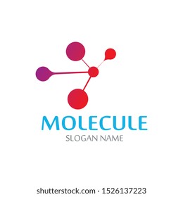 DNA Molecule atom logo abstract technology design vector