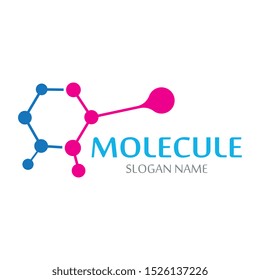 DNA Molecule atom logo abstract technology design vector