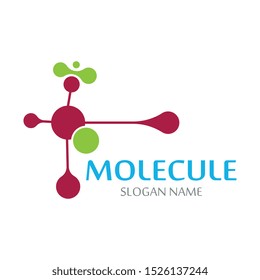 DNA Molecule atom logo abstract technology design vector