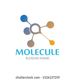 DNA Molecule atom logo abstract technology design vector
