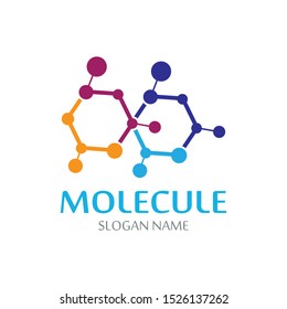 DNA Molecule atom logo abstract technology design vector