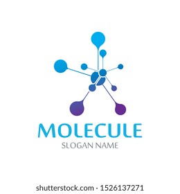 DNA Molecule atom logo abstract technology design vector