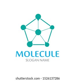 DNA Molecule atom logo abstract technology design vector