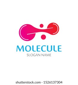 DNA Molecule atom logo abstract technology design vector