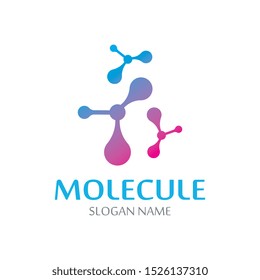 DNA Molecule atom logo abstract technology design vector