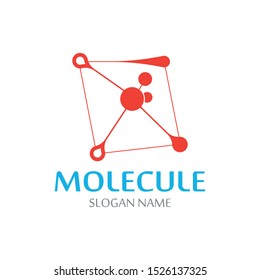 DNA Molecule atom logo abstract technology design vector