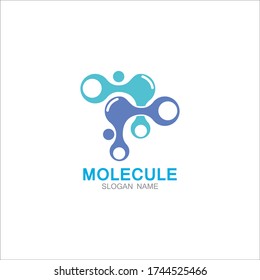 Vector de diseño de tecnología abstracta con logotipo de átomo molécula de ADN