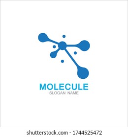 Vector de diseño de tecnología abstracta con logotipo de átomo molécula de ADN