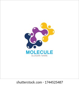 Vector de diseño de tecnología abstracta con logotipo de átomo molécula de ADN