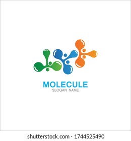 DNA Molecule atom logo abstract technology design vector