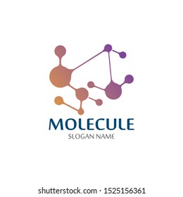 DNA Molecule atom logo digital technology icon design 