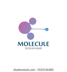 DNA Molecule atom logo digital technology icon design 