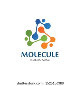 DNA Molecule atom logo digital technology icon design 