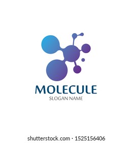 DNA Molecule atom logo digital technology icon design 