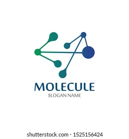 DNA Molecule atom logo digital technology icon design 