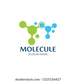 DNA Molecule atom logo digital technology icon design 