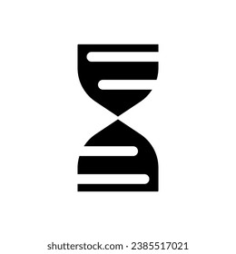 DNA molecule black glyph ui icon. Genetic code. Inheritance. Medical research. User interface design. Silhouette symbol on white space. Solid pictogram for web, mobile. Isolated vector illustration