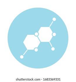 dna molecule block silhouette style icon vector illustration design