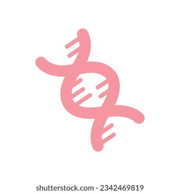 DNA Molecule chromosome color icon on white background design.