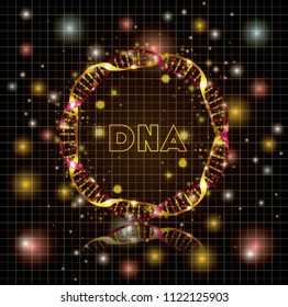dna molecule circular golden structure